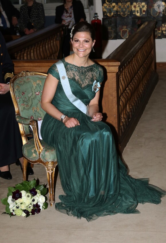 La princesse Victoria de Suède assiste à la célébration annuelle des Lettres de l'Académie Royale à la Riddarhuset à Stockholm, le 20 mars 2015.
