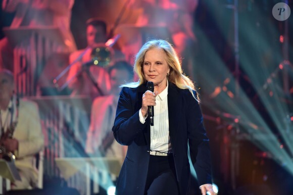 Exclusif - Sylvie Vartan - Enregistrement de l'émission "Les Années Bonheur" à La Plaine Saint-Denis le 3 mars 2015. 