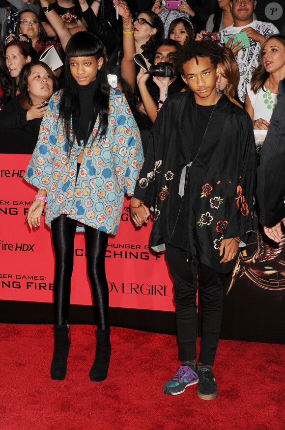 Willow Smith et Jaden Smith - Premiere du film "The Hunger Games 2 : Catching Fire" a Los Angeles, le 18 novembre 2013. 