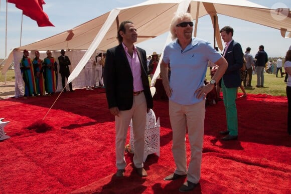 Exclusif - Sir Richard Branson et Amar Abdelhadi, PDG du Jnan Amar Polo Resort - British Polo Day au Jnan Amar Polo Club à Marrakech au profit de la Fondation Eve Branson le 25 avril 2015.