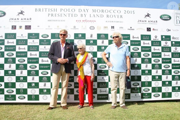Exclusif - Clive Alderston (ambassadeur de la Grande-Bretagne au Maroc) avec Eve et ricahrd Branson - British Polo Day au Jnan Amar Polo Club à Marrakech au profit de la Fondation Eve Branson le 25 avril 2015.