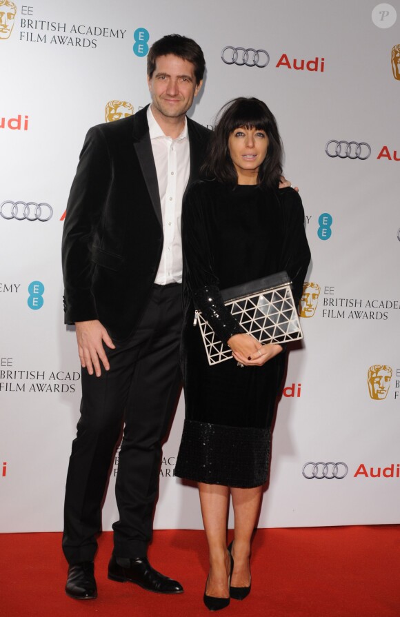 Claudia Winkleman et son mari - Soirée des nommés aux BAFTA à Londres le 7 février 2015