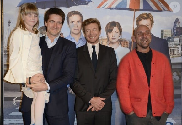 Matilda Thykier et son père Kris Thykier, Simon Baker et Dan Mazer - Avant-première du film "Mariage à l'Anglaise" à l'UGC Normandie à Paris, le 8 avril 2013.