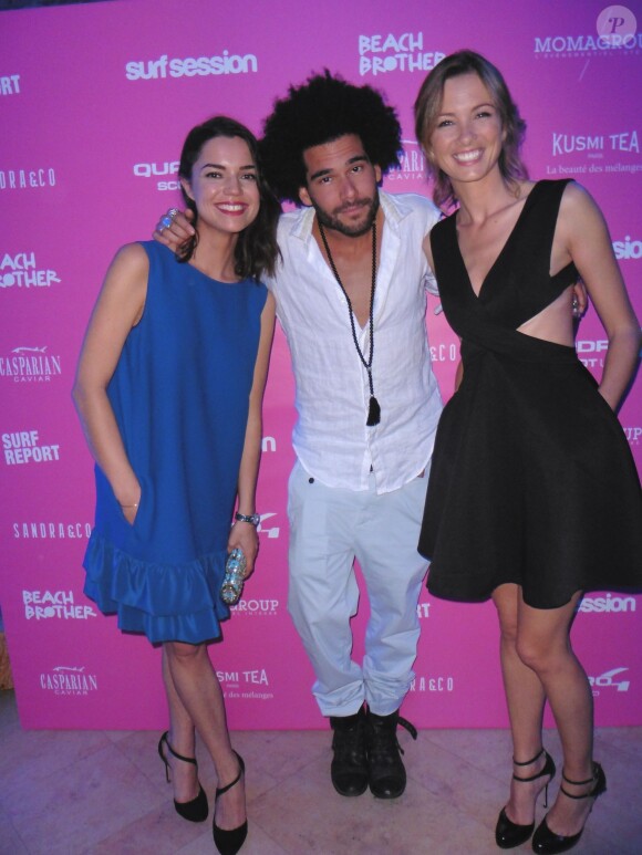 Exclusif - Cécile Gres, Alexandre Le Strat et Isabelle Ithurburu - Soirée dans la suite Sandra and Co au 63 la croisette à Cannes le 13 mai 2015.