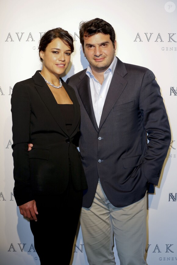 Exclusif - Michelle Rodriguez et Haig Avakian - Soirée Swarovski et Hollywood Reporter à l'Intercontinental Carlton lors du 68e festival de Cannes le 14 mai 2015. 