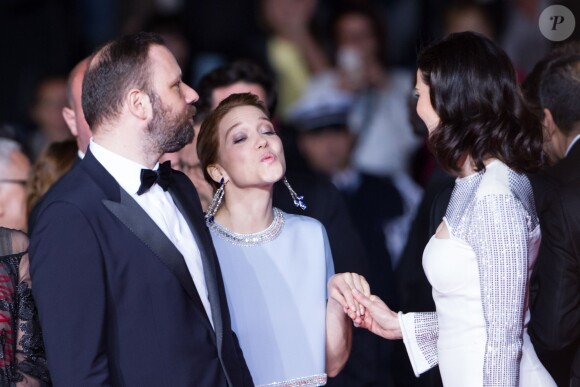 Yorgos Lanthimos, Léa Seydoux, Rachel Weisz - Montée des marches du film "The Lobster" lors du 68e Festival International du Film de Cannes, le 15 mai 2015.