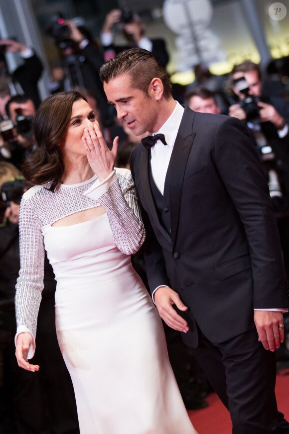 Colin Farrell, Rachel Weisz - Montée des marches du film "The Lobster" lors du 68e Festival International du Film de Cannes, le 15 mai 2015.