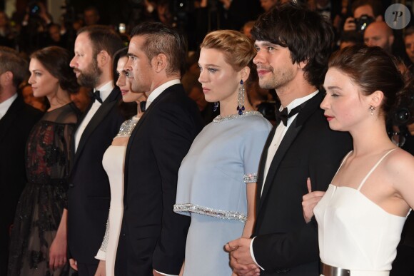 Colin Farrell, Léa Seydoux, Ben Whishaw et Jessica Barden - Montée des marches du film "The Lobster" lors du 68e Festival International du Film de Cannes, le 15 mai 2015.