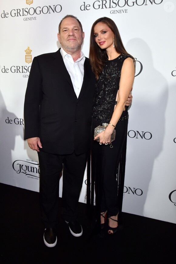 Harvey Weinstein et sa femme Georgina Chapman assistent à la soirée "Divine" organisée par de Grisogono à l'hôtel Eden Roc au Cap d'Antibes. Le 19 mai 2015.