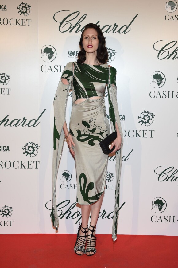Le top model Anna Cleveland assiste à la soirée de la course caritative "Cash & Rocket" organisée par Chopard, partenaire de l'événement. Cannes, le 19 mai 2015.