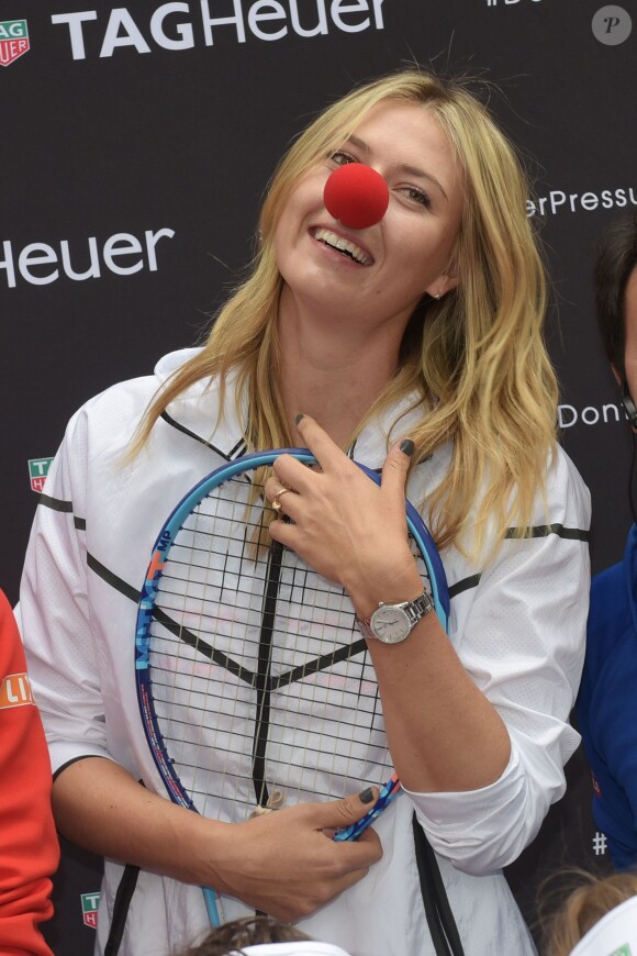 Maria Sharapova lors d'un événement au profit de l'association Théodora organisé par Tag Heuer le 18 mai 2015 à Paris