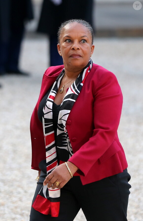 Christiane Taubira - Dîner d'Etat au Palais de l'Elysée en l'honneur du président Tunisien Béji Caïd Essebsi à Paris le 7 avril 2015.  State dinner in honor of the Tunisian President on April 7, 2015 at the Elysee palace in Paris. Tunisian President Beji Caid Essebsi started on April 7 a two-day visit to France.07/04/2015 - Paris