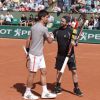 Novak Djokovic et Cyril Hanouna lors du Kid's Day à Roland-Garros le 23 mai 2015 à Paris