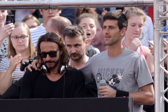 FBob Sinclar et Novak Djokovic lors du Kid's Day à Roland-Garros le 23 mai 2015 à Paris