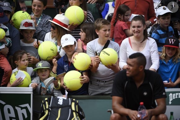 Jo-Wilfired Tsonga lors du Kid's Day à Roland-Garros le 23 mai 2015 à Paris