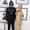 Wiz Khalifa et sa femme Amber Rose - 56eme ceremonie des Grammy Awards a Los Angeles, le 26 janvier 2014.  