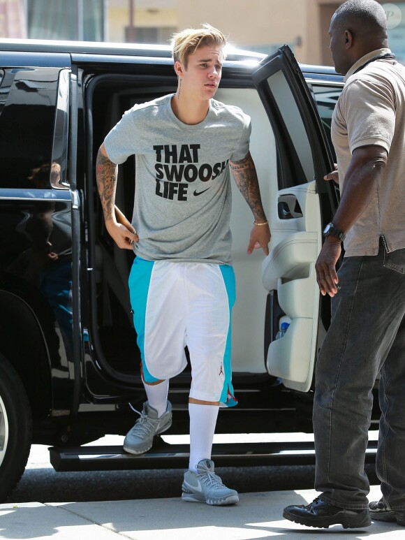 Semi-Exclusif - Justin Bieber se rend à son cours de gym à Hollywood, le 11 mai 2015 