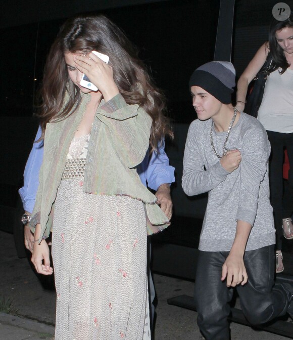 Justin Bieber et Selena Gomez à West Hollywood, le 25 aout 2015 