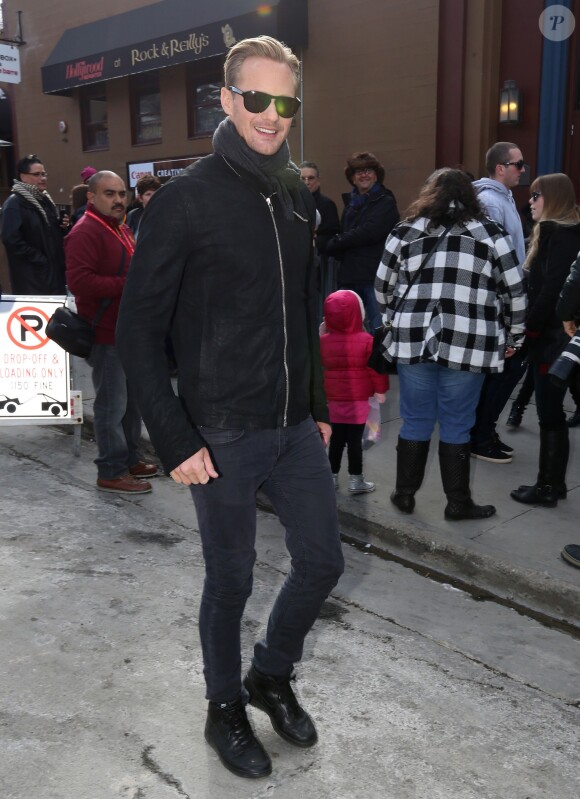 Alexander Skarsgård dans les rues de Park City lors du festival du film 2015 de Sundance dans l'Utah, le 23 janvier 2015
