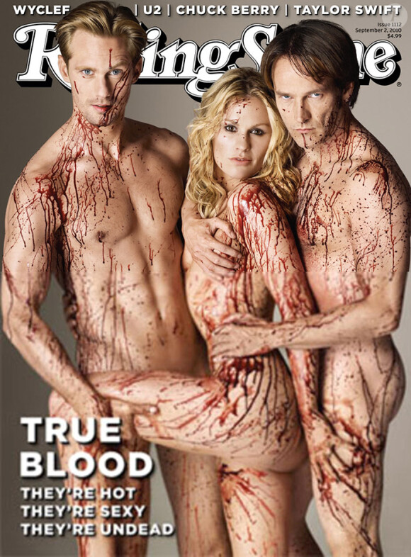 Alexander Skarsgard, Anna Paquin et Stephen Moyer (True Blood) en couverture du magazine Rolling Stone septembre 2010 -