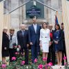 Le roi Felipe VI et la reine Letizia d'Espagne inauguraient avec la maire de Paris Anne Hidalgo le Jardin des combattants de la Nueve, à l'Hôtel de Ville, le 3 juin 2015, au deuxième jour de leur visite d'Etat en France.