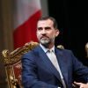 Le roi Felipe VI et la reine Letizia d'Espagne inauguraient avec la maire de Paris Anne Hidalgo le Jardin des combattants de la Nueve, à l'Hôtel de Ville, le 3 juin 2015, au deuxième jour de leur visite d'Etat en France.