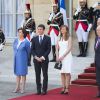 La reine Letizia et le roi Felipe VI d'Espagne ont été reçus à Matignon par le Premier ministre français Manuel Valls et sa femme Anne Gravoin le 3 juin 2015 à Paris, au deuxième jour de la visite d'Etat du couple royal espagnol.