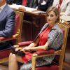 Devant une Letizia superbe en Nina Ricci et d'éminents représentants de la classe politique française, le roi Felipe VI a prononcé le 3 juin 2015 un discours vibrant, en français, à l'Assemblée Nationale à Paris, au deuxième jour de sa visite d'Etat en France.