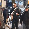 Zachary Quinto et Melissa George sur le tournage de "The Slap" à New York le 5 février 2015 