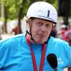 Le maire de Londres Boris Johnson participe à une course d'endurance à vélo dans la capitale anglaise le 4 août 2013.