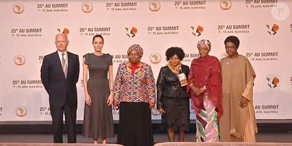 Angelina Jolie au sommet de l'union africaine à Johannesburg, le 12 juin 2015