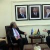 Angelina Jolie, envoyée spéciale du Haut commissariat pour les réfugiés, et Antonio Guterres, le chef de cette agence, ont rencontré à Amman le ministre des affaires étrangères Nasser Judeh le 10 septembre 2012