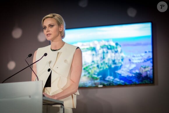 Exclusif - La princesse Charlene de Monaco lors du Women in Leadership Summit à Monaco le 2 juin 2015