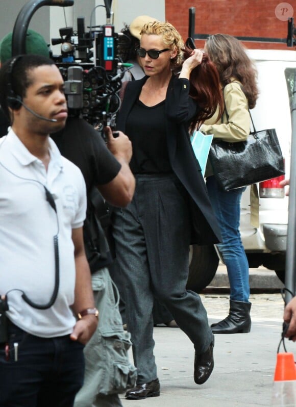 Kevin Bacon et Natalie Zea film sur le tournage de 'The Following' a New York le 16 septembre 2013. 