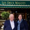 Marcel Matière et sa fille Sophie Kessler-Matière - Déjeuner "Pères et Filles" au restaurant "Les deux Magots" à Paris
