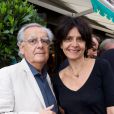  Bernard Pivot et sa fille C&eacute;cile - D&eacute;jeuner "P&egrave;res et Filles" au restaurant "Les deux Magots" &agrave; Paris. Le 16 juin 2015 