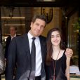  Alain Gallois et sa fille Juliette - D&eacute;jeuner "P&egrave;res et Filles" au restaurant "Les deux Magots" &agrave; Paris. Le 16 juin 2015 