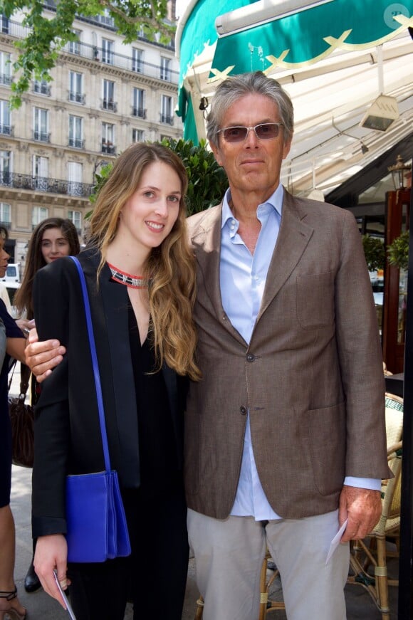 Dominique Desseigne et sa fille Joy - Déjeuner "Pères et Filles" au restaurant "Les deux Magots" à Paris. Le 16 juin 2015 