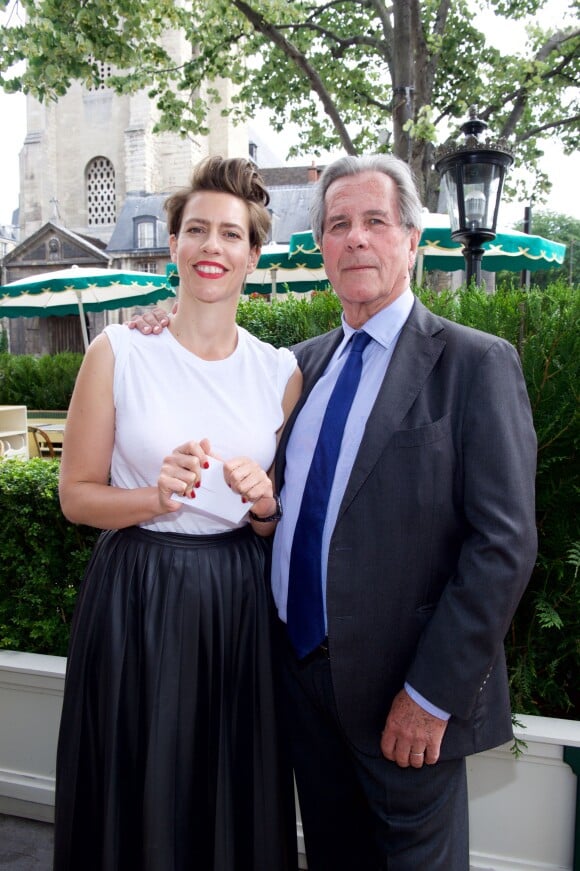 Le président du conseil constitutionnel Jean-Louis Debré et sa fille Marie Victoire - Déjeuner "Pères et Filles" au restaurant "Les deux Magots" à Paris. Le 16 juin 2015 