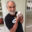 Tommy Chong et son cochon domestique Luna, sur Instagram - Juin 2015