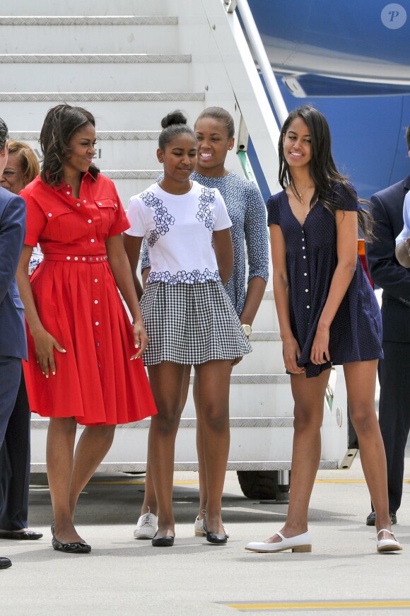 Michelle Obama et ses filles Malia et Sasha arrivent à Venise, le 19 juin 2015.