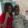 Michelle Obama s'est rendue au Village Camp Ederle de Vicence, en Italie, le 19 juin 2015