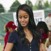 Michelle Obama s'est rendue au Village Camp Ederle de Vicence, en Italie, le 19 juin 2015 (ici sa fille Malia)