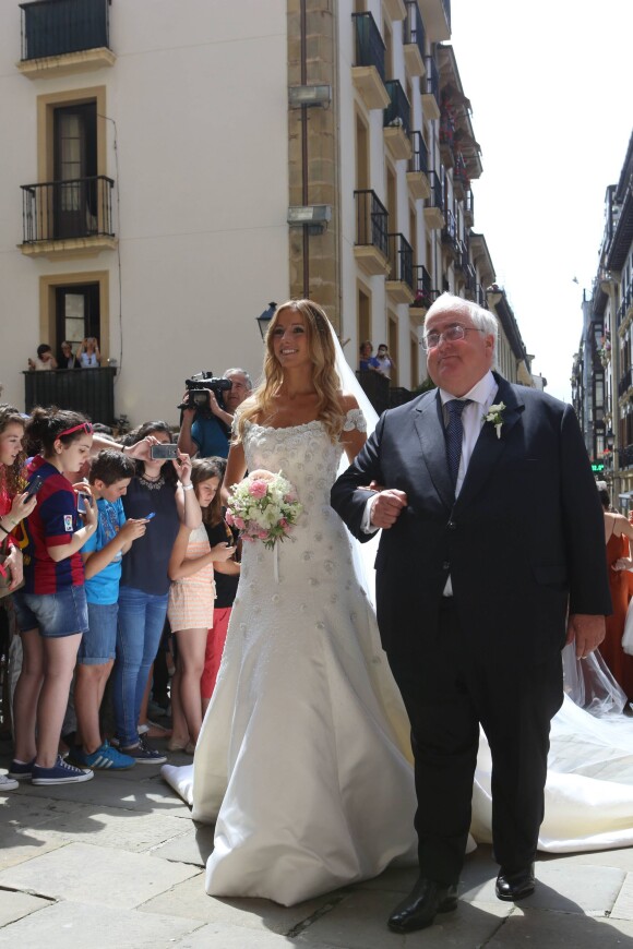 Le footballeur Fernando Llorente et sa jolie Maria Lorente se marient à Saint-Sébastian, le 20 juin 2015.