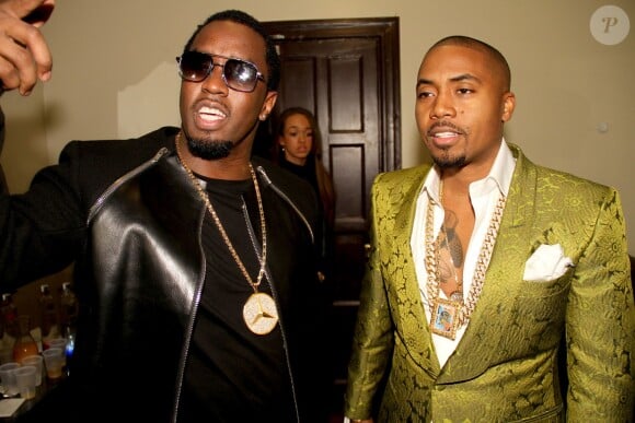 P. Diddy et le rappeur Nas à Los Angeles, le 24 janvier 2014.