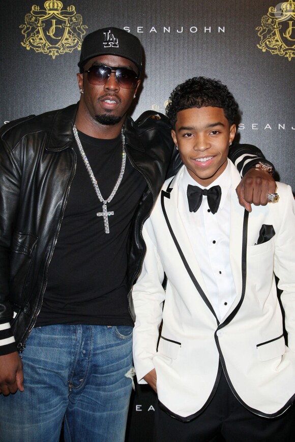 Justin Combs et son père P. Diddy à New York, le 23 janvier 2010. 
