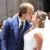 Ivan Rakitic and his girlfriend, Raquel Mauri, got married this Saturday in Sevilla. Barça's midfielder, with no agenda of the club nor international, chose this June 20 to get married in Sevilla's cathedral, in Seville, Spaon, on June 20, 2015. The couple was already married two years ago but this Saturday they wanted to do it in the church creating a lot of expectation in the Andalusian capital. Photo by Look Press Agency/ABACAPRESS.COM21/06/2015 - Seville