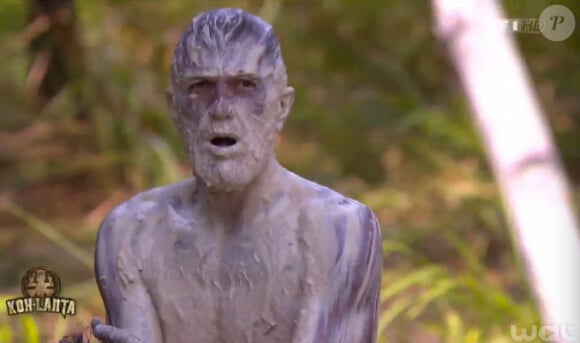 Marc, le visage couvert de boue, dans Koh-Lanta 2015 (épisode 10), le vendredi 26 juin 2015 sur TF1.