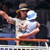 La princesse Caroline de Hanovre et son petit-fils Raphaël lors du 20e Jumping International de Monte-Carlo à Monaco, le 26 juin 2015