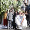 Exclusif - Les mariés arrivent à l'église en Rolls Royce - Mariage de Noor Farès et Alexandre Khawam en l'église Sainte-Catherine de Honfleur, le 13 juin 2015.